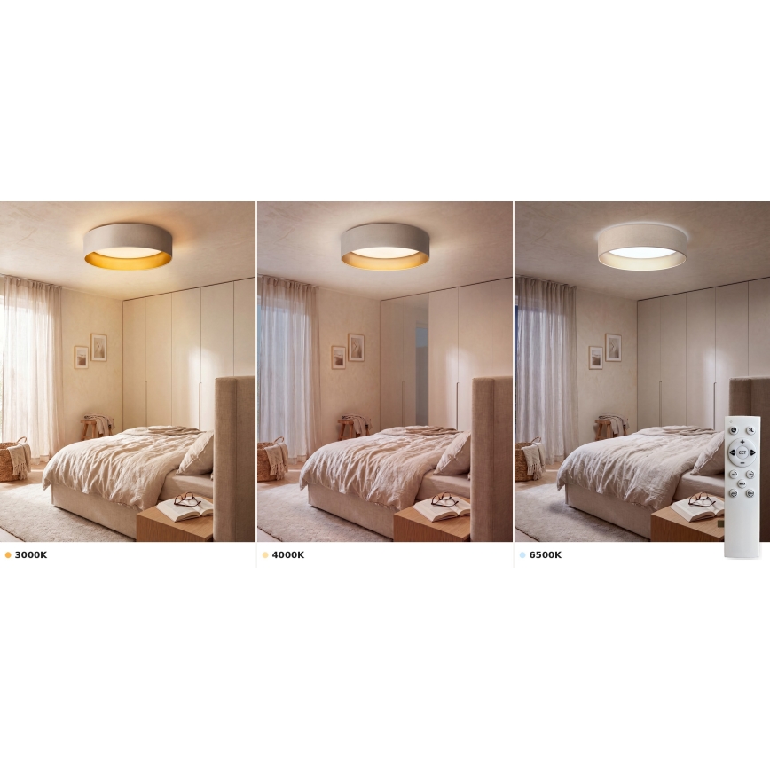 Brilagi - LED-dimmbare Deckenleuchte VELVET SMART VARI LED/36W/230V 3000-6500K Ø 55 cm creme/gold + Fernbedienung