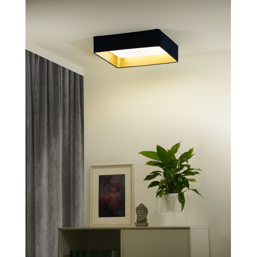 Brilagi - Dimmbare LED-Deckenleuchte VELVET SQUARE SMART LED/36W/230V 60x60 cm 2700-6500K Wi-Fi Tuya + Fernbedienung tmavě modrá