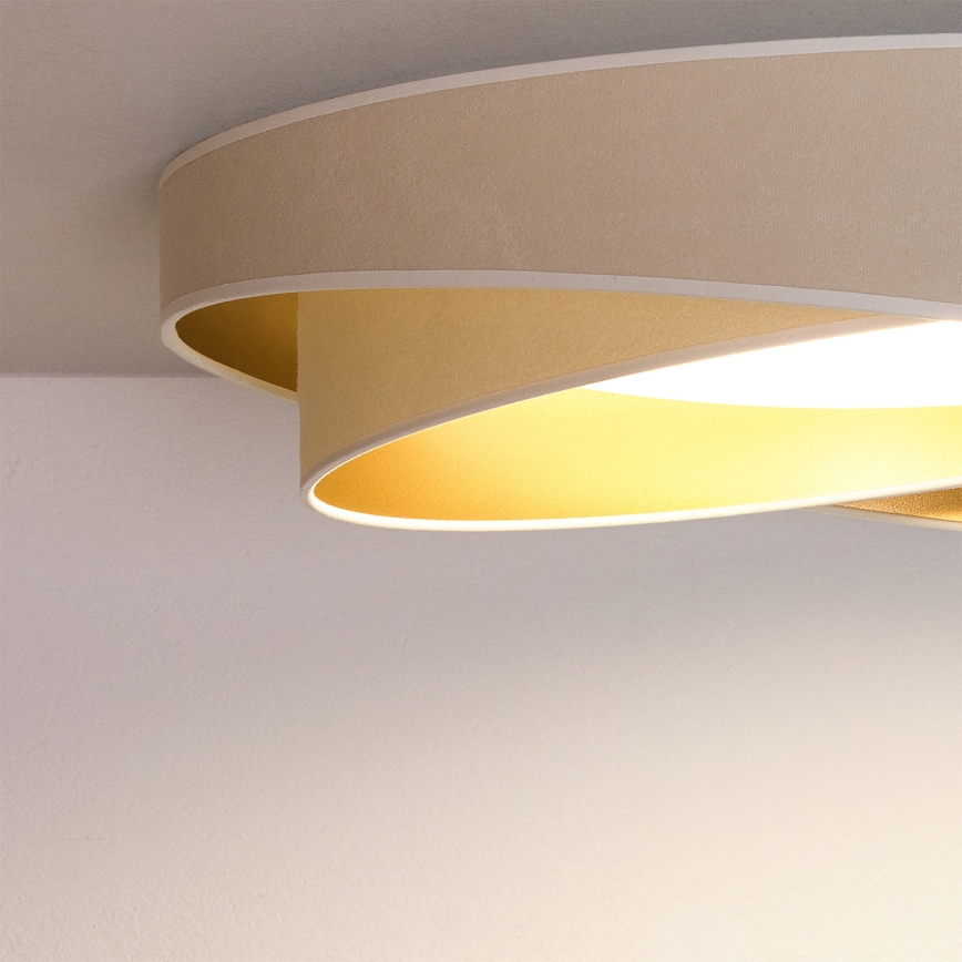 BRILAGI - LED-dimmbare Deckenleuchte VELVET TWIST LED/36W/230V 3000-6000K Ø 65 cm Wi-Fi Tuya Beacon weiß/gold + Fernbedienung