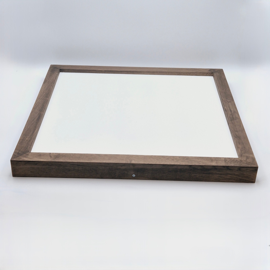 BRILAGI - Dimmbare LED-Badezimmer-Deckenleuchte WOODY FRAME LED/50W/230V Eiche Nussbaum 60x60 cm 3000-6000K IP44 + Fernbedienung