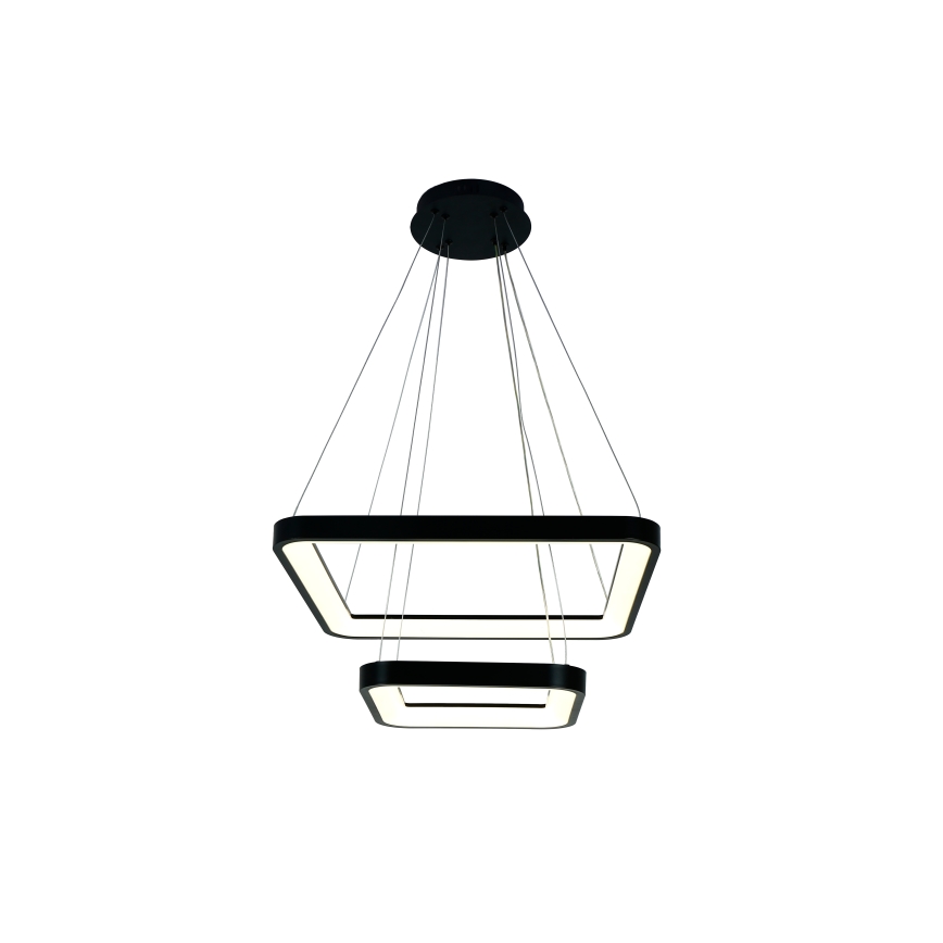 Brilagi - dimmbare LED-Pendelleuchte an Stahlseil FALCON SLIM LED/78W/230V 3000-6500K 50x50 cm schwarz + Fernbedienung