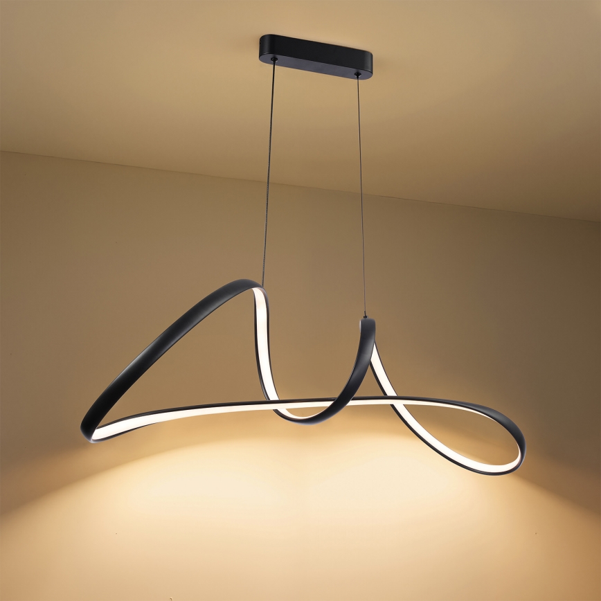 Brilagi - dimmbare Pendelleuchte TWISTER LED/60W/230V 3000-6000K schwarz + Fernbedienung