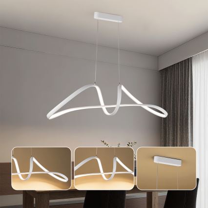 Brilagi - Dimmbare LED-Pendelleuchte TWISTER LED/60W/230V 3000-6000K Weiß + Fernbedienung
