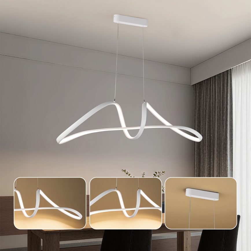 Brilagi - Dimmbare LED-Pendelleuchte TWISTER LED/60W/230V 3000-6000K Weiß + Fernbedienung