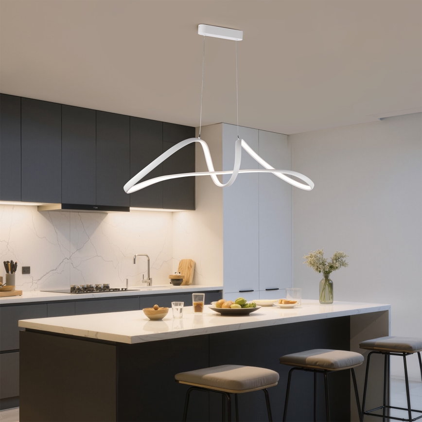 Brilagi - Dimmbare LED-Pendelleuchte TWISTER LED/60W/230V 3000-6000K Weiß + Fernbedienung