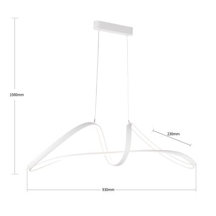 Brilagi - Dimmbare LED-Pendelleuchte TWISTER LED/60W/230V 3000-6000K Weiß + Fernbedienung