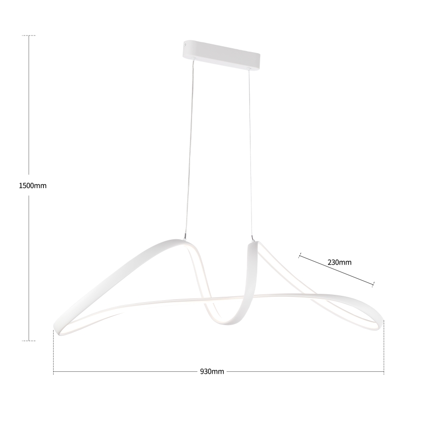 Brilagi - Dimmbare LED-Pendelleuchte TWISTER LED/60W/230V 3000-6000K Weiß + Fernbedienung