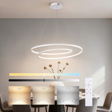 Brilagi - LED-dimmbare Pendelleuchte an Kabel TWISTER LED/75W/230V 3000-6000K Ø 70 cm weiß + Fernbedienung