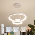Brilagi - LED-dimmbare Pendelleuchte an Seil FALCON SLIM LED/68W/230V 3000-6500K Ø 50 cm weiß + Fernbedienung