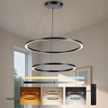 Brilagi - LED-dimmbare Pendelleuchte an Stahlseil PORTOFINO LED/98W/230V 3000-6000K Ø 80 cm schwarz + Fernbedienung
