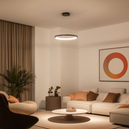 Brilagi - LED-dimmbare Pendelleuchte FALCON SLIM LED/42W/230V 3000–6500 K Ø 50 cm schwarz + Fernbedienung