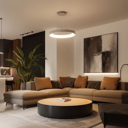 BRILAGI - LED-dimmbare Pendelleuchte an Kabel FALCON II LED/99W/230V 3000-6500K Ø 60 cm beige + mit Fernbedienung