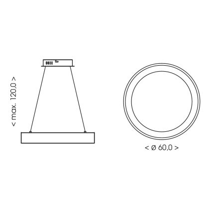 BRILAGI - LED-dimmbare Pendelleuchte an Kabel FALCON II LED/99W/230V 3000-6500K Ø 60 cm beige + mit Fernbedienung