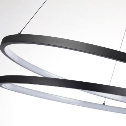 Brilagi - Dimmbare LED-Pendelleuchte an Seil TWISTER LED/75W/230V 3000-6000K Ø 70 cm schwarz + Fernbedienung