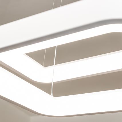 Brilagi - Dimmbare LED-Hängeleuchte mit Seilabhängung FALCON SLIM LED/78W/230V 3000-6500K 50x50 cm weiß + Fernbedienung