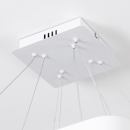 Brilagi - Dimmbare LED-Hängeleuchte mit Seilabhängung FALCON SLIM LED/78W/230V 3000-6500K 50x50 cm weiß + Fernbedienung