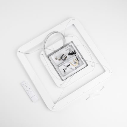 Brilagi - Dimmbare LED-Hängeleuchte mit Seilabhängung FALCON SLIM LED/78W/230V 3000-6500K 50x50 cm weiß + Fernbedienung