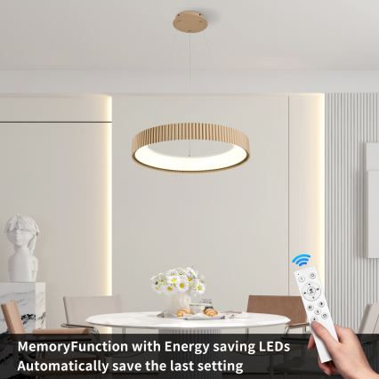 Brilagi - LED-dimmbare Seilpendelleuchte FALCON MODERN LED/54W/230V 3000-6500K Ø 60 cm beige + Fernbedienung