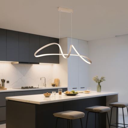 Brilagi - dimmbare LED-Pendelleuchte an Seil TWISTER LED/60W/230V 3000-6000K beige + Fernbedienung