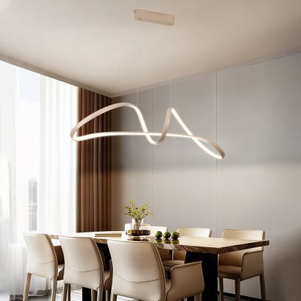 Brilagi - dimmbare LED-Pendelleuchte an Seil TWISTER LED/60W/230V 3000-6000K beige + Fernbedienung