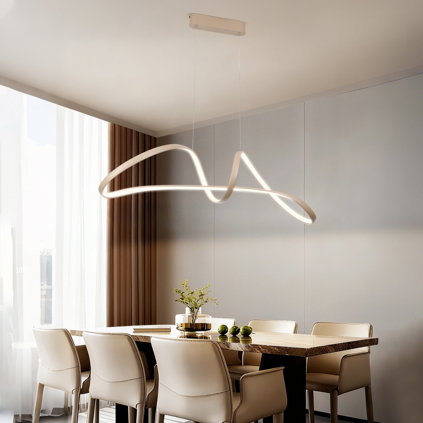 Brilagi - dimmbare LED-Pendelleuchte an Seil TWISTER LED/60W/230V 3000-6000K beige + Fernbedienung