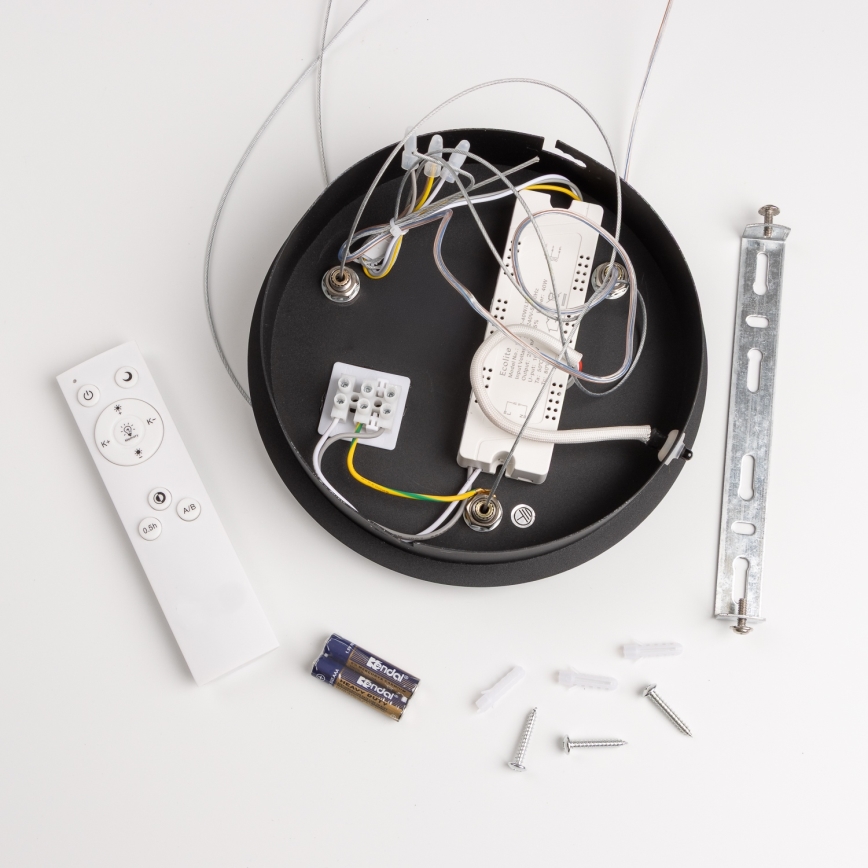 Brilagi - Dimmbare LED-Hängeleuchte mit Seilaufhängung FALCON LED/80W/230V 3000-6500K Ø 60 cm schwarz + Fernbedienung