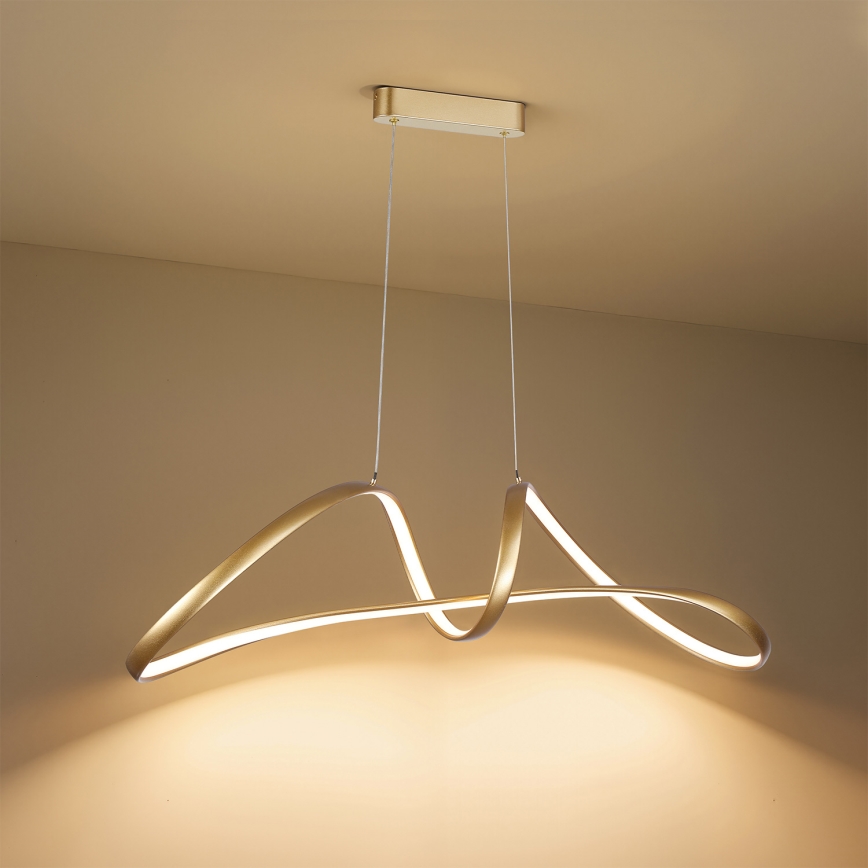 Brilagi - LED dimmbare Pendelleuchte an Kabel TWISTER LED/60W/230V 3000-6000K goldfarben + Fernbedienung