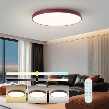 Brilagi - Dimmbare LED-Poolleuchte POOL SMART LED/100W/230V Ø 80 cm Wi‑Fi Tuya + Fernbedienung burgunderrot