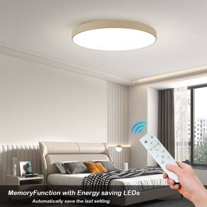 Brilagi - LED-dimmbare Deckenleuchte POOL SMART LED/128W/230V 3000-6000K 100 cm beige Wi-Fi Tuya + Fernbedienung