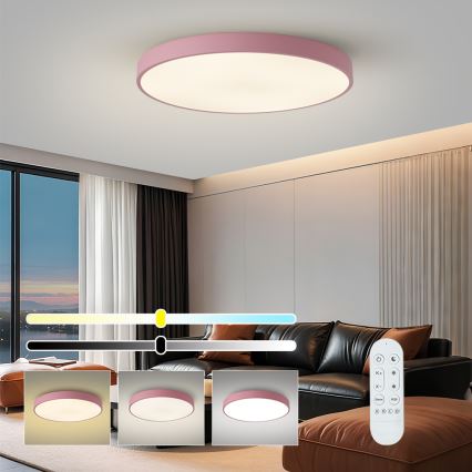 Brilagi - Dimmbare LED-Leuchte POOL SMART LED/100W/230V Ø 80 cm 3000-6000K Wi-Fi Tuya + Fernbedienung rosa
