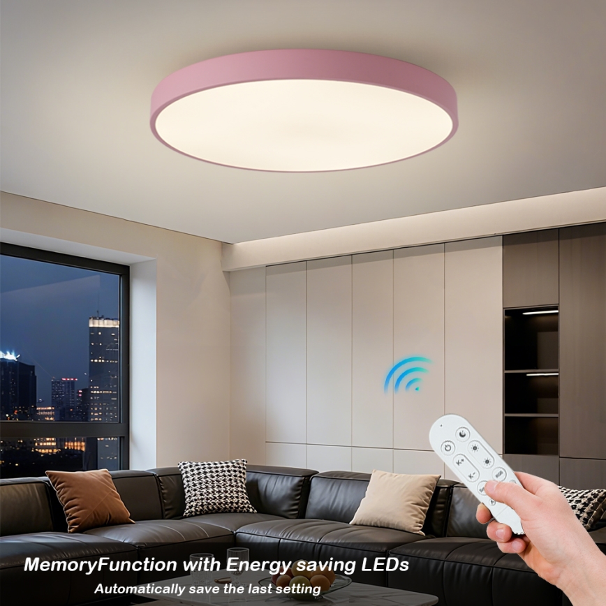 Brilagi - Dimmbare LED-Leuchte POOL SMART LED/100W/230V Ø 80 cm 3000-6000K Wi-Fi Tuya + Fernbedienung rosa