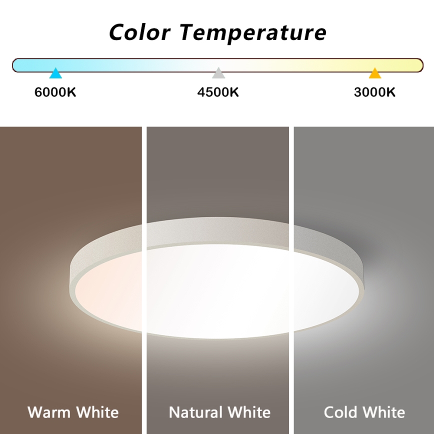 Brilagi - Dimmbare LED-Deckenleuchte POOL SMART LED/60W/230V 50 cm 3000-6000K Wi-Fi Tuya + Fernbedienung weiß