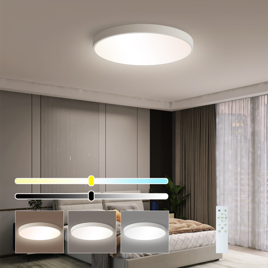 Brilagi - Dimmbare LED-Deckenleuchte POOL SMART LED/60W/230V 50 cm 3000-6000K Wi-Fi Tuya + Fernbedienung weiß