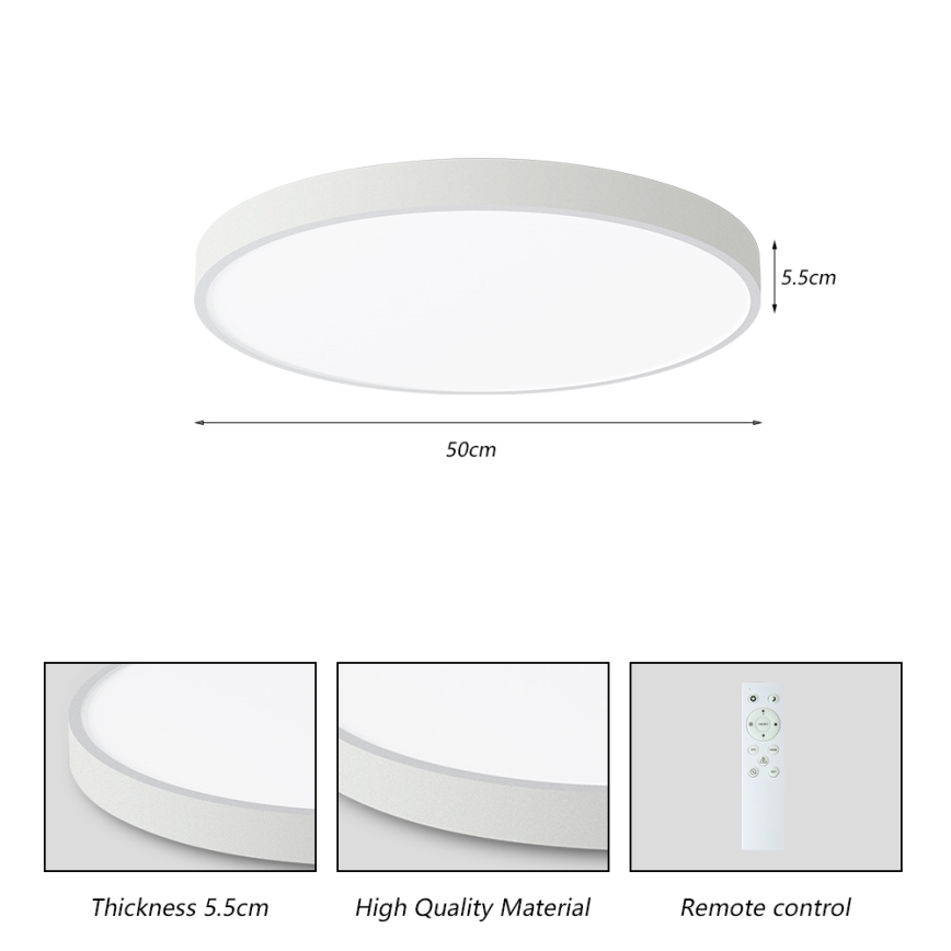 Brilagi - Dimmbare LED-Deckenleuchte POOL SMART LED/60W/230V 50 cm 3000-6000K Wi-Fi Tuya + Fernbedienung weiß