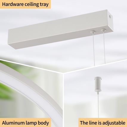Brilagi - LED-dimmbare Seil-Pendelleuchte PORTOFINO LED/98W/230V 3000-6000K silber + Fernbedienung