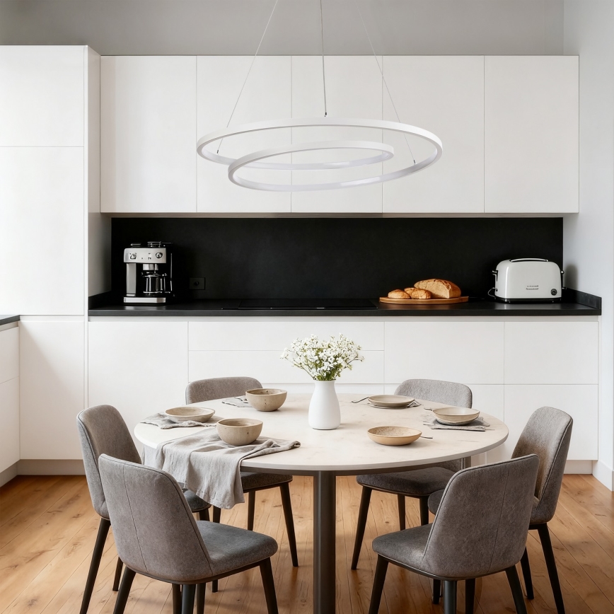 Brilagi - LED-dimmbare Pendelleuchte an Kabel TWISTER LED/75W/230V 3000-6000K Ø 70 cm weiß + Fernbedienung