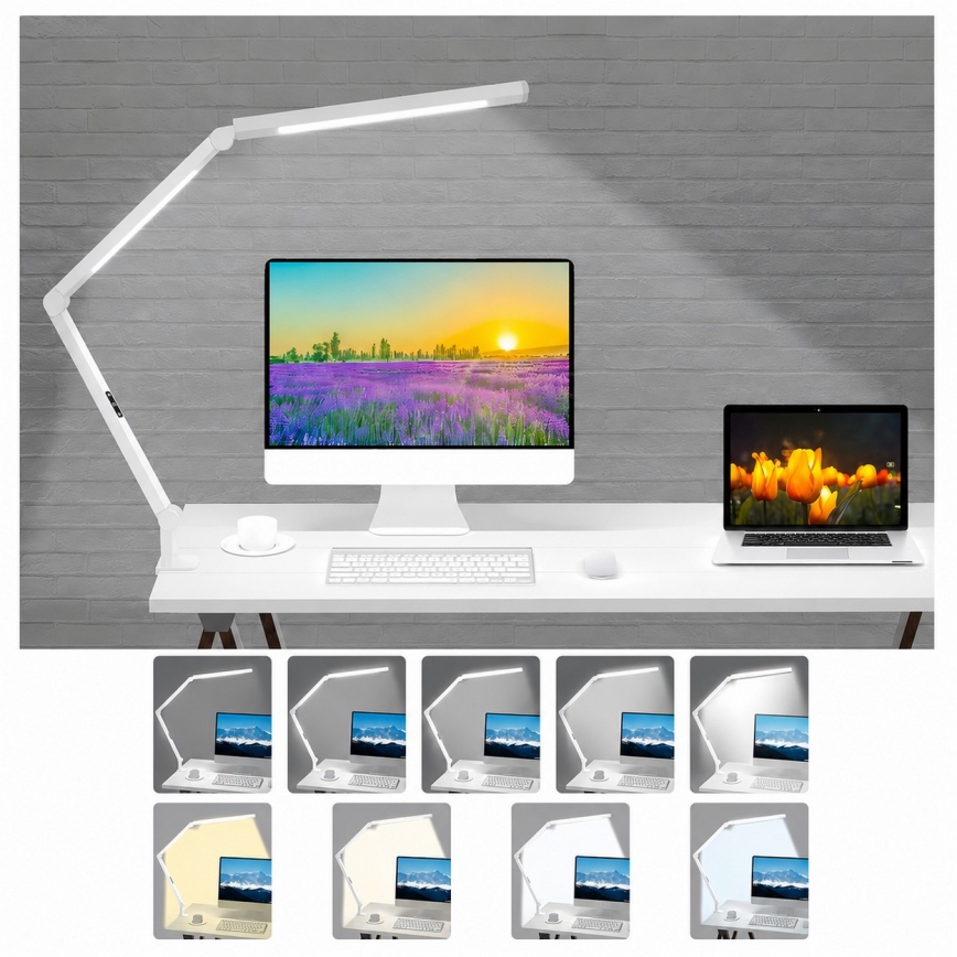 Brilagi - VARIO LED-Tischlampe, dimmbar, mit Touch-Bedienung, flexibel, LED/12W/230V, 3000/4000/5000/6500K, CRI 92, weiß