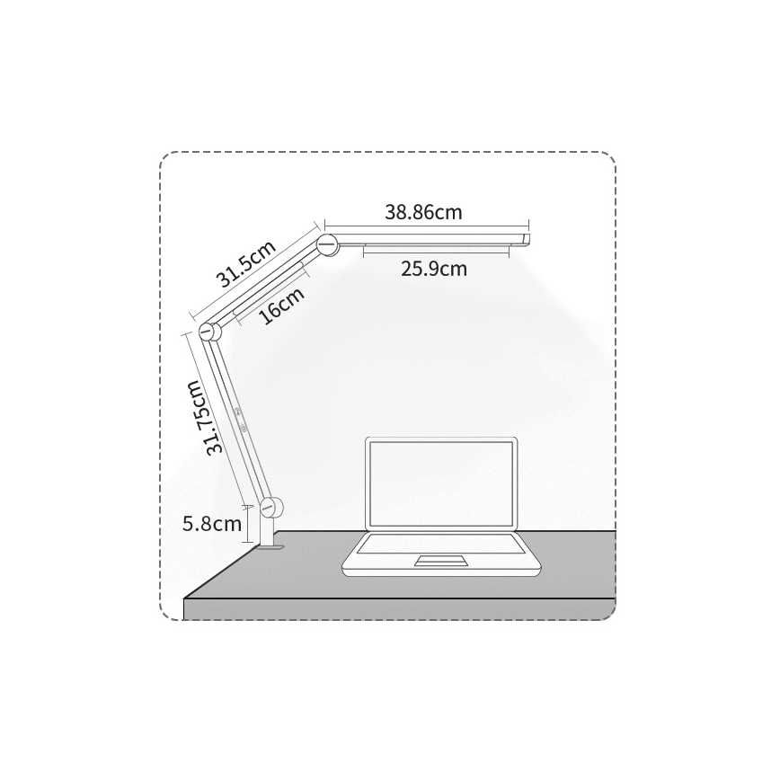 Brilagi - VARIO LED-Tischlampe, dimmbar, mit Touch-Bedienung, flexibel, LED/12W/230V, 3000/4000/5000/6500K, CRI 92, weiß