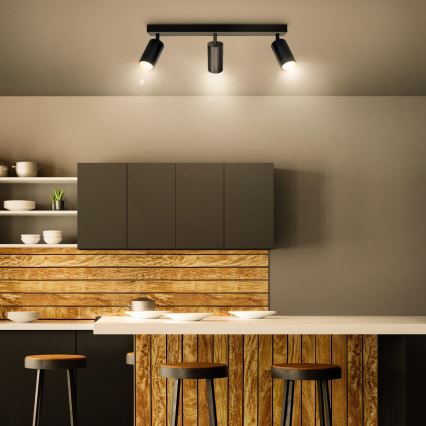 Brilagi - LED RGBW dimmbarer Spot SELE 3xGU10/4,8W/230V 3000K schwarz/gold + Fernbedienung