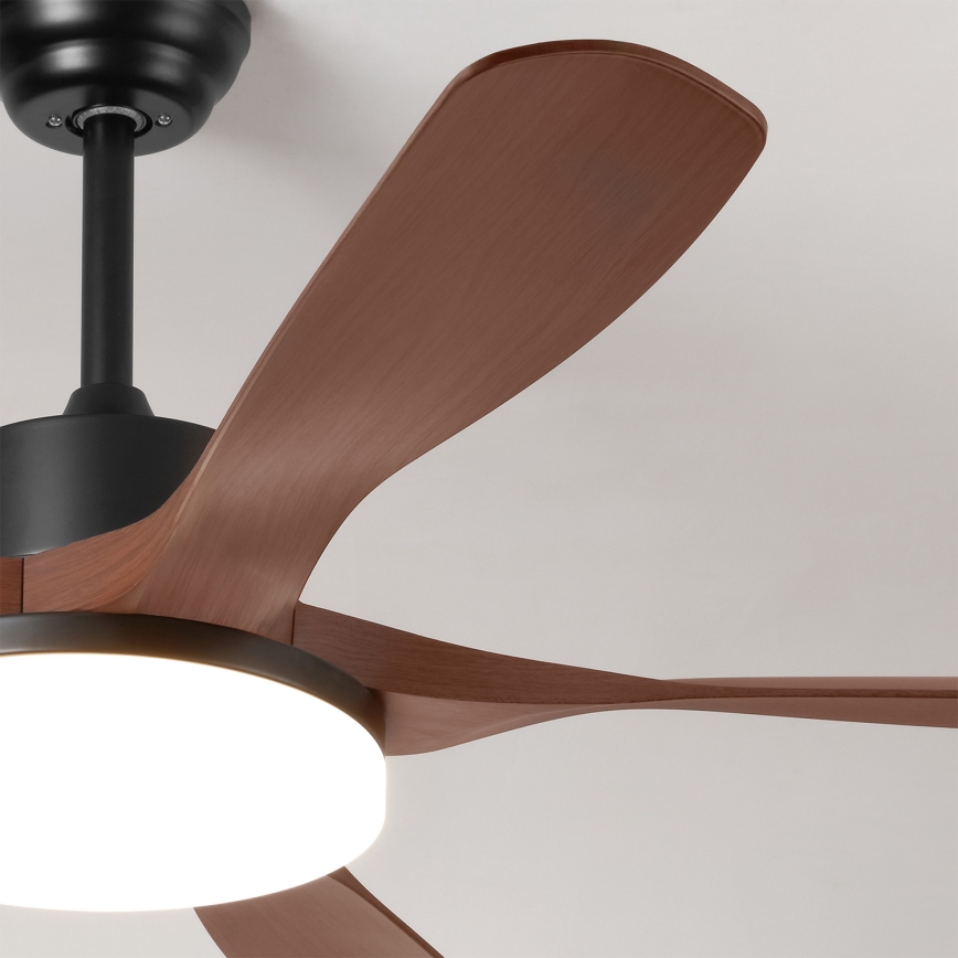 Brilagi - LED-dimmbarer Deckenventilator LED/34W/230V 3000-6500K Ø 132 cm schwarz/braun + Fernbedienung