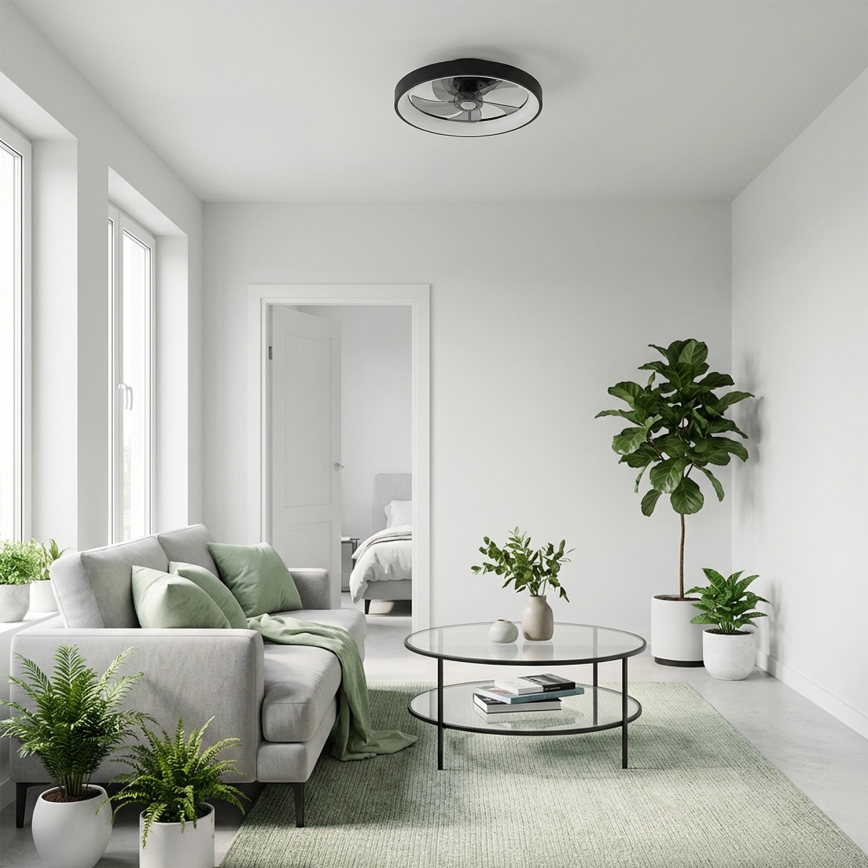 Brilagi - LED-dimmbarer Deckenventilator LED/34W/230V Ø 50 cm schwarz + Fernbedienung