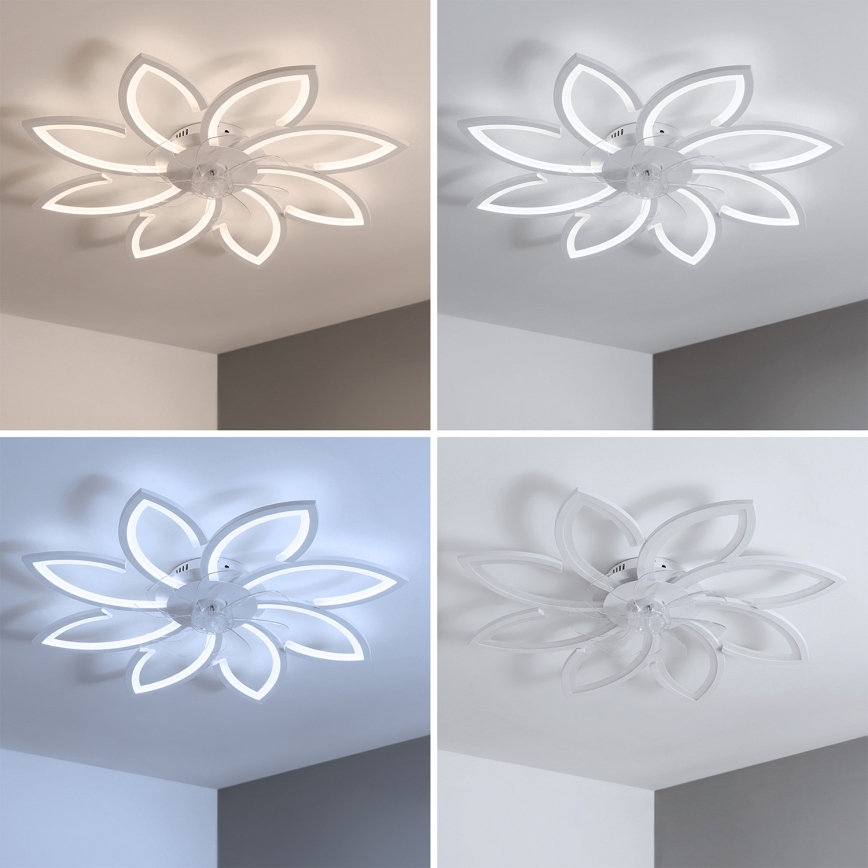 Brilagi - Dimmbarer LED-Deckenventilator LED/43W/230V 3000-6500K Ø 90 cm weiß + Fernbedienung