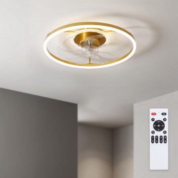 Brilagi - LED dimmbarer Deckenventilator LED/66W/230V 3000-6500K Durchmesser 55 cm weiß/gold + Fernbedienung