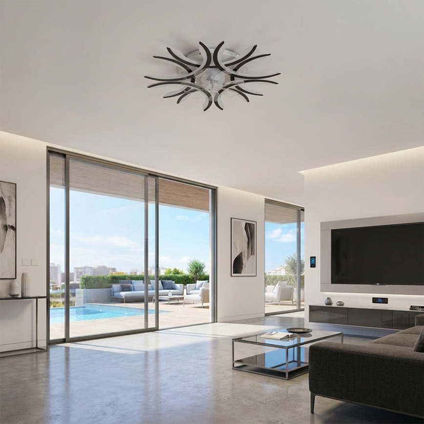 Brilagi - LED dimmbarer Deckenventilator LED/70W/230V Ø 76 cm schwarz + Fernbedienung