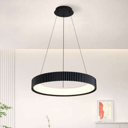 Brilagi - LED-dimmbare Hängeleuchte an Stahlseil FALCON MODERN LED/54W/230V 3000–6500K Ø 60 cm schwarz + Fernbedienung