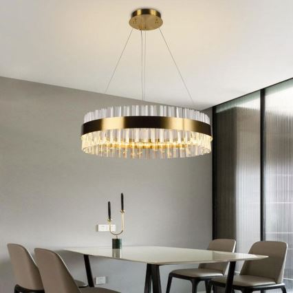 Brilagi - LED-dimmbarer Kristall-Kronleuchter an Stahlseil HALO LED/40W/230V 3000-6500K Ø 60 cm + Fernbedienung