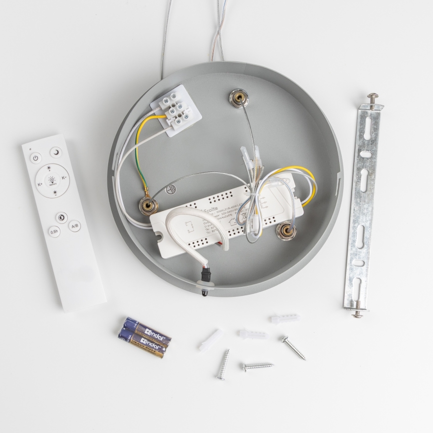 Brilagi - LED dimmbarer Kronleuchter an Seil FALCON LED/80W/230V 3000-6500K Ø 60 cm grau + Fernbedienung