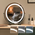 Brilagi - LED-dimmbarer Make-up-Spiegel FLORIDA LED/17W/230V 3000/4000/6500K Ø 42 cm schwarz