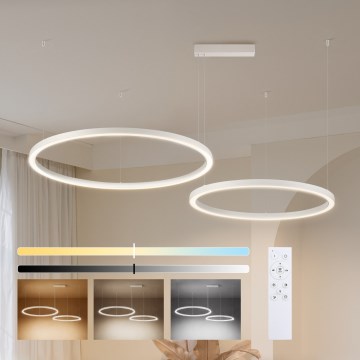 Brilagi - LED dimmbarer Pendelleuchter PORTOFINO an Seilaufhängung LED/98W/230V 3000-6000K weiß + Fernbedienung