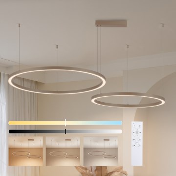 Brilagi - LED-dimmbarer Pendelleuchter PORTOFINO LED/98W/230V 3000–6000K beige + Fernbedienung